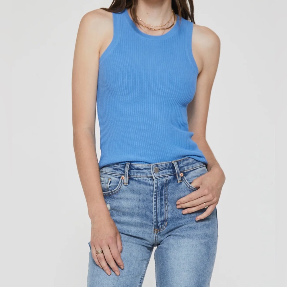 Another Love Cora Rib Tank Top Azure Size XS
